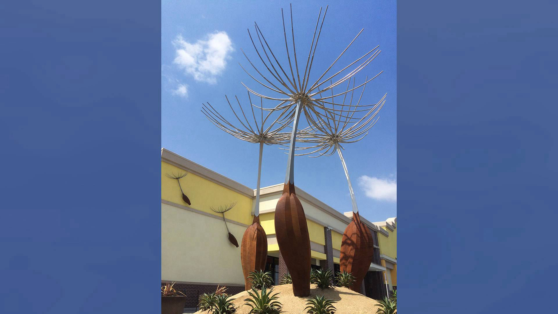 Wish — stainless steel and corten public art sculpture by Heath Satow, Los Angeles, CA