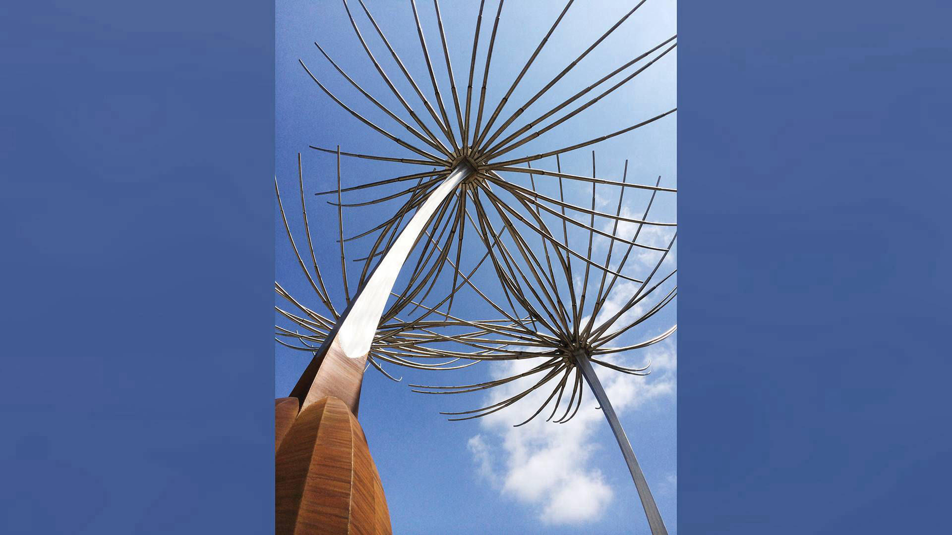 Wish — stainless steel and corten public art sculpture by Heath Satow, Los Angeles, CA